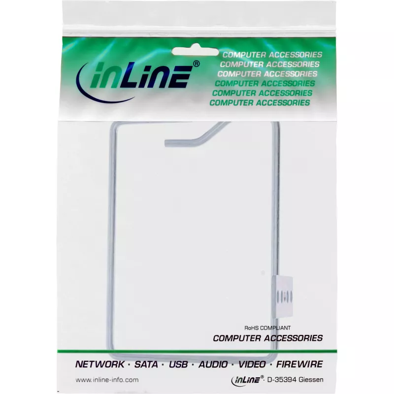 Uchwyt kablowy InLine, metalowy, ocynkowany, otwarcie krótszy bok, 140x100mm