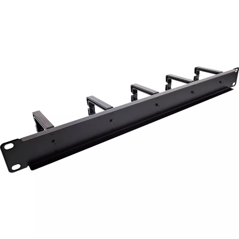 Panel do zarządzania kablami InLine 19110O 19 cali czarny metal 5 uchwytów