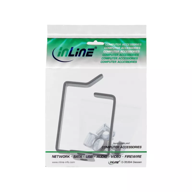 Uchwyt kablowy InLine 19110Q metalowy 40x50mm czarny