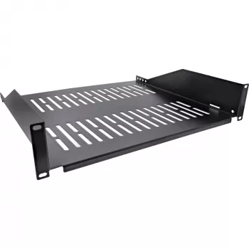Półka rack InLine 19 cali 400mm 20kg 2U RAL 9005 czarna
