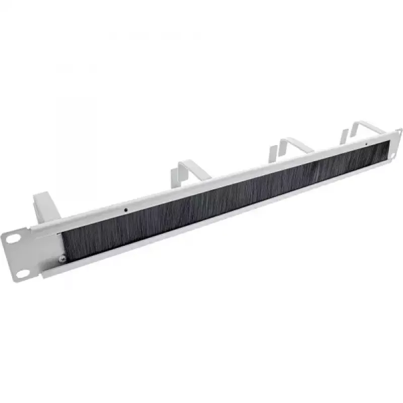 InLine 19-calowe panele przepustowe z wkładem szczotkowym i 4 uchwytami, 1U, RAL 7035