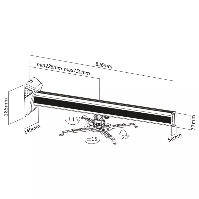 Uchwyt ścienny do projektora InLine 23139A maks. 16 kg