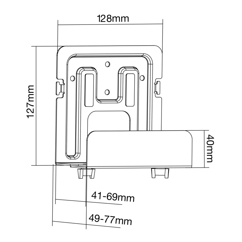 Uchwyt pasywny InLine 23152C do odtwarzacza multimedialnego 41-69mm