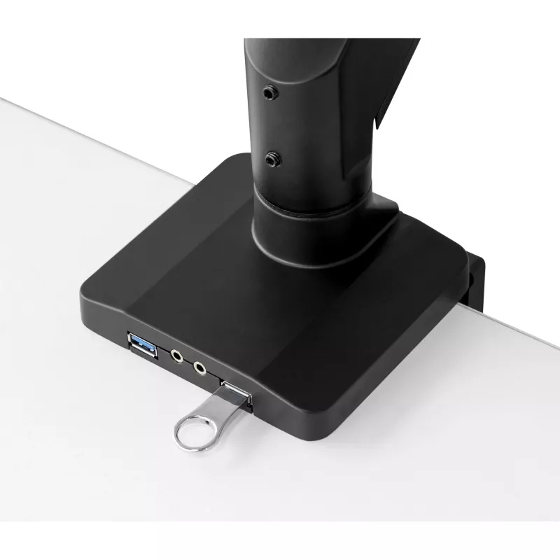Uchwyt biurkowy InLine z podnośnikiem i USB3.0, ruchomy, dla 3 monitorów do 27 cali