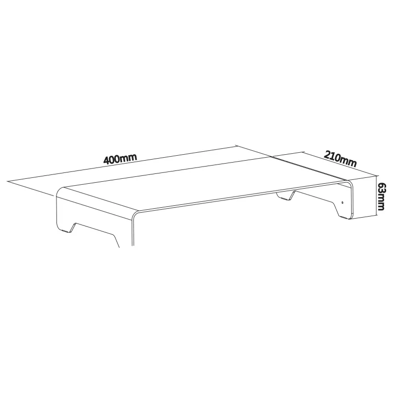 InLine Monitor Platform Aluminium 63mm max. 10kg Freestanding srebrny 23175A