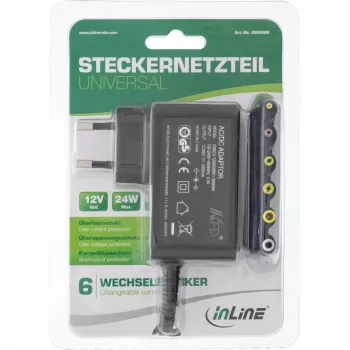 InLine uniwersalny zasilacz, 12V / 24W z 6 wymiennymi wtyczkami