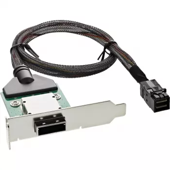 Niskoprofilowy wspornik adaptera InLine SAS HD zewn. SFF-8088 / wewn. SFF-8643 0.5m