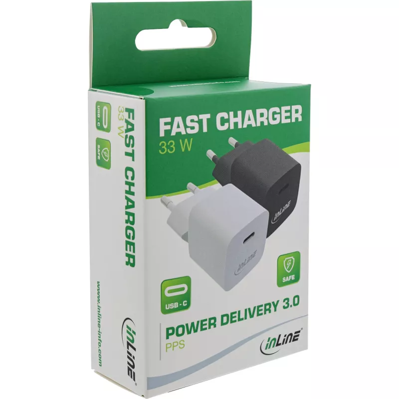 Ładowarka USB InLine Single USB-C, Power Delivery, PPS, 33 W, czarna