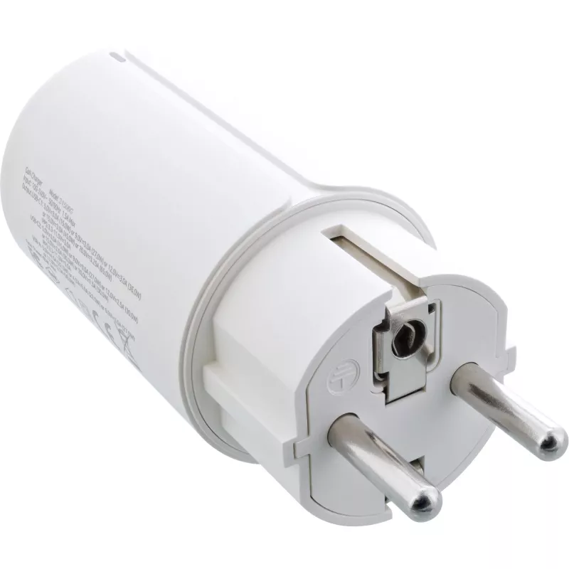 InLine USB PD zasilacz, ładowarka GaN, 3-portowa, podwójna USB-C + USB-A, 65 W, biała