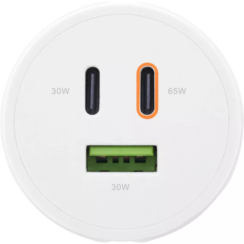 InLine USB PD zasilacz, ładowarka GaN, 3-portowa, podwójna USB-C + USB-A, 65 W, biała