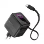 Zasilacz USB InLine, 70W, GaN, USB-C PD + USB-A QC, kabel 60cm, czarny