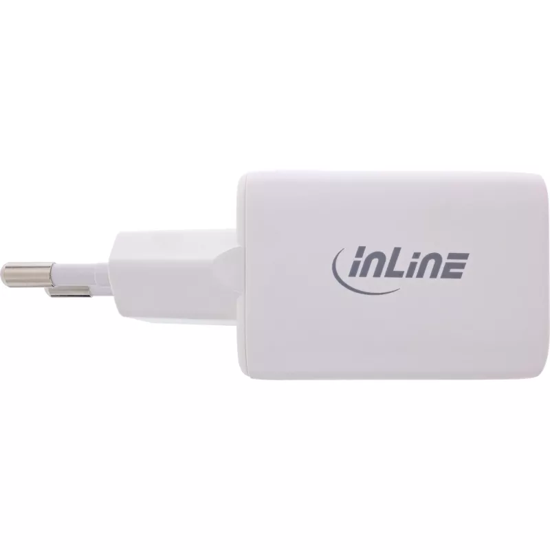 InLine zasilacz USB, ładowarka USB-A + USB-C, 33W, PD + QC, biały