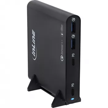 InLine zasilacz USB, ładowarka GaN, 4-portowa, 2x USB-C + 2x USB-A, 120W, biały