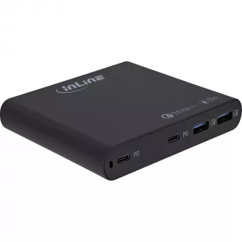 InLine zasilacz USB, ładowarka GaN, 4-portowa, 2x USB-C + 2x USB-A, 120W, biały