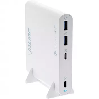 InLine zasilacz USB, ładowarka GaN, 4-portowa, 2x USB-C + 2x USB-A, 120W, biały
