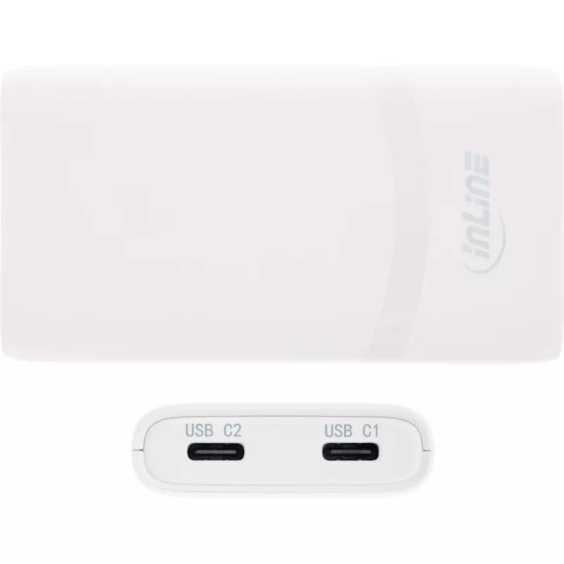 USB Power Supply Charger InLine 31519C Dual USB-C 65W - dual USB-C ports, 65 W total output
