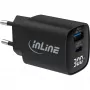 Zasilacz USB PD InLine, ładowarka GaN, 2-portowa, USB-C + USB-A, 30 W, z wyświetlaczem