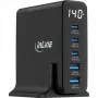 Zasilacz InLine USB PD, ładowarka GaN, 5-portowa, USB-C + USB-A, 140 W, z wyświetlaczem