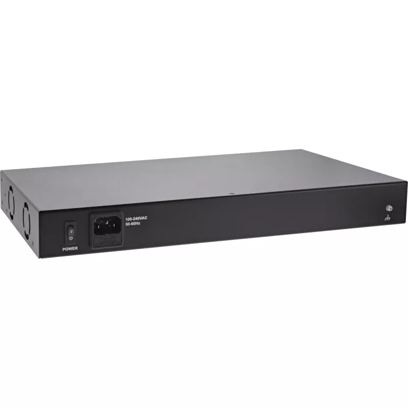InLine PoE+ Gigabit Injector Hub 16 portów PoE+, 19 cali 1U, w zestawie uchwyty, 2 wentylatory