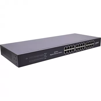 InLine Gigabitowy przełącznik sieciowy 24-portowy, 1Gb/s, 48,26 cm (19 cali), 1U, metalowy, bez wentylatora