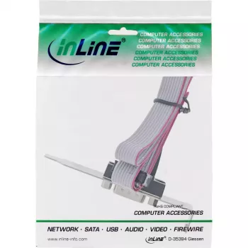 InLine Slot Bracket DB9 męski do 10-pinowego wewnętrznego header direct 1:1 0.6m