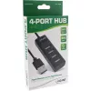 InLine USB 2.0 4-Port Hub, wtyk typu A męski na 4x gniazdo typu A żeńskie, czarny, 30cm, cienki