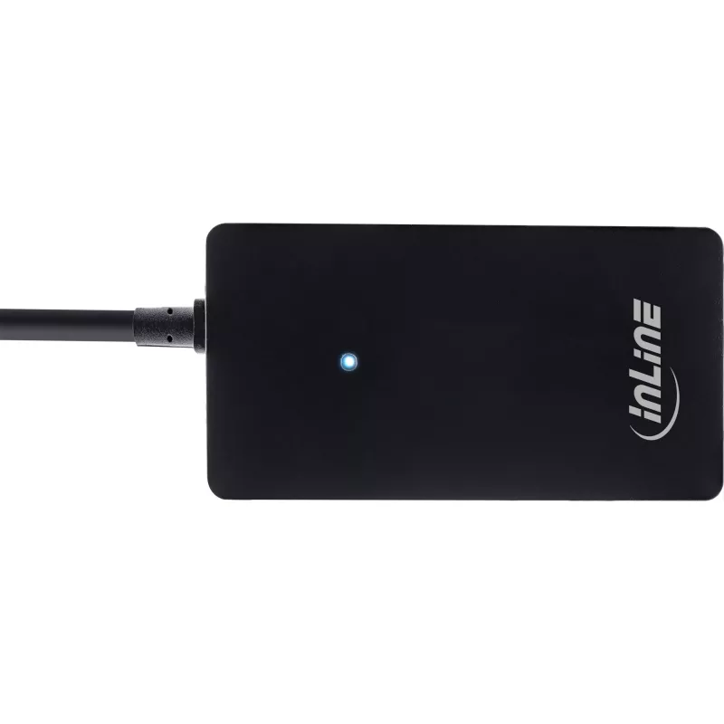 InLine USB 2.0 4-Port Hub, wtyczka Type-A na 4x gniazdo Type-A, czarny, 30cm