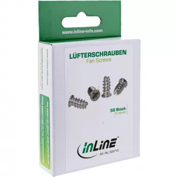 Wkręty do wentylatorów InLine 5,0x10,0 mm srebrne 50 szt. InLine 33371C