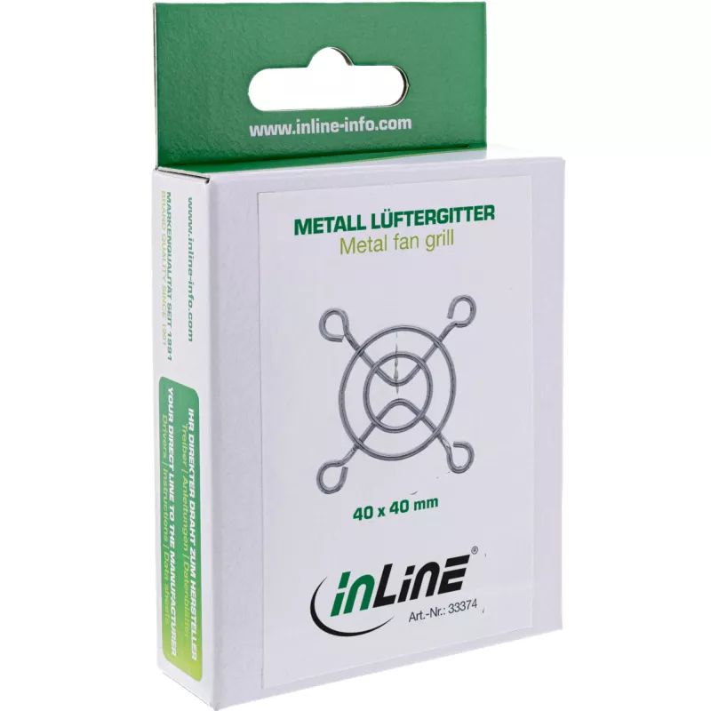 Osłona wentylatora InLine, metalowa, chromowana, 40x40 mm
