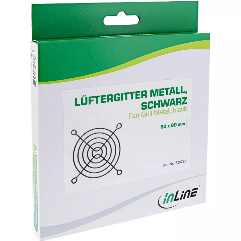 Metalowa kratka wentylatora InLine, czarna, 60x60 mm