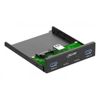 InLine 33456C panel do zatoki napędu 8,89 cm (3,5 cala) Panel portów I/O Czarny