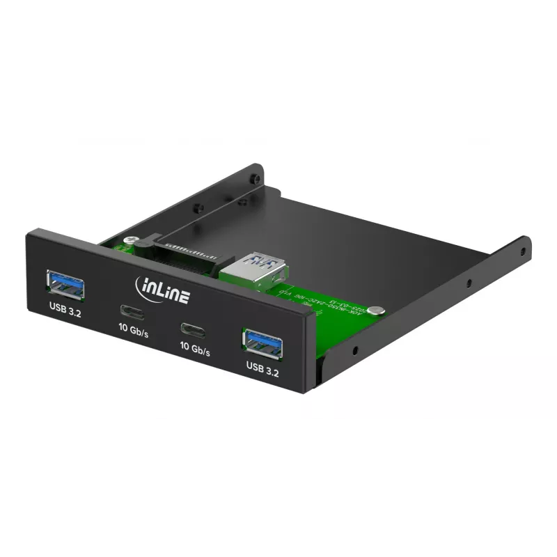 InLine 33456C panel do zatoki napędu 8,89 cm (3,5 cala) Panel portów I/O Czarny