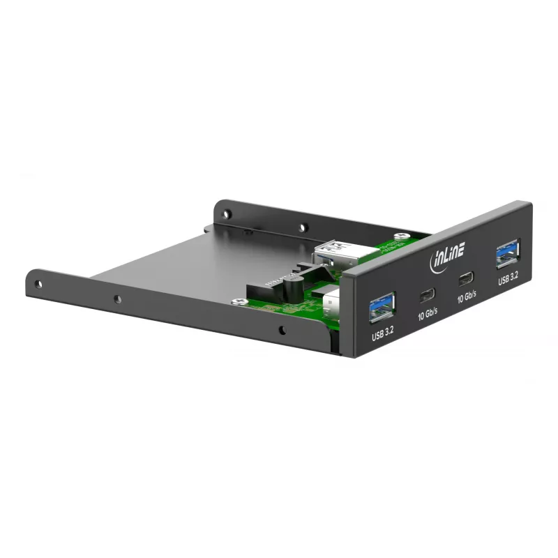 InLine 33456C panel do zatoki napędu 8,89 cm (3,5 cala) Panel portów I/O Czarny