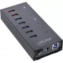 InLine USB 3.2 Gen.1 Hub 7-portowy w aluminiowej obudowie z zasilaczem 2,5 A, czarny
