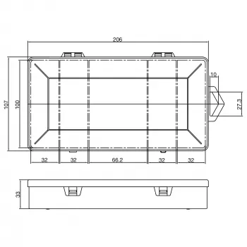 Pudełko na drobne części InLine, 5 przegródek, 206x107x33 mm, przezroczyste
