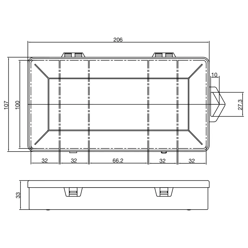 Pudełko na drobne części InLine, 5 przegródek, 206x107x33 mm, przezroczyste
