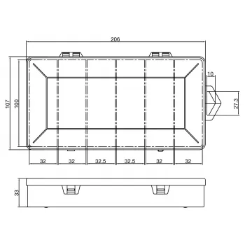 InLine Small Components Box, 6 komór, 206x107x33mm, przezroczysty