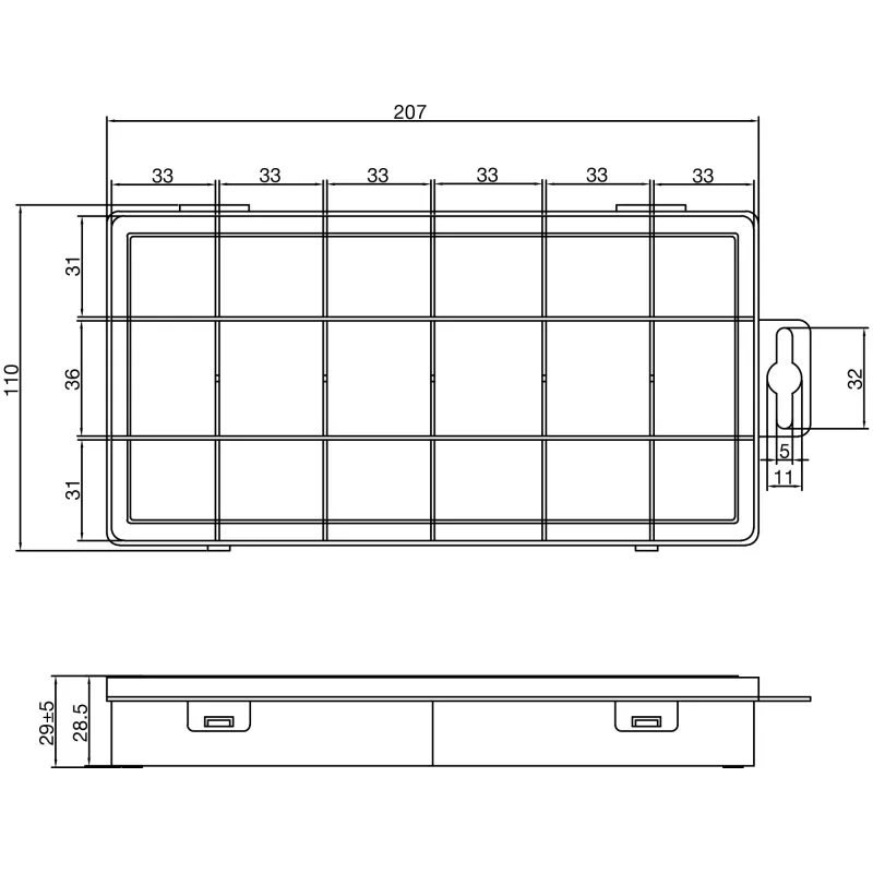 InLine Small Components Box, 18 komór, 207x110x27mm, przezroczysty