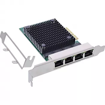 InLine Quad Gigabit karta sieciowa, 4x RJ45 2.5Gb/s, PCIe x4, z zaślepką niskoprofilową