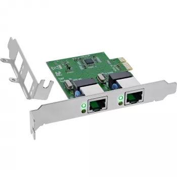 Karta sieciowa InLine 51128K Dual Gigabit 2x RJ45 PCIe x1