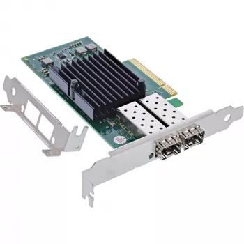 InLine podwójna karta sieciowa 10 Gigabit, 2x SFP+, PCIe x8, zawiera niskoprofilową śledź