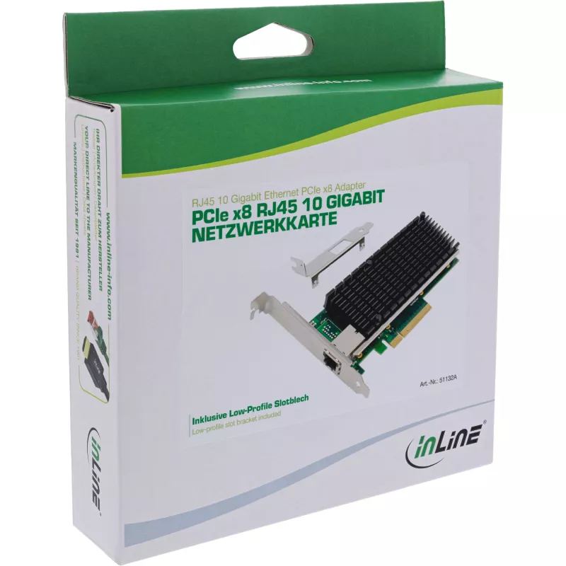 InLine 10-Gigabit karta sieciowa, 1x RJ45 10Gb/s, PCIe x8, w zestawie wspornik LP