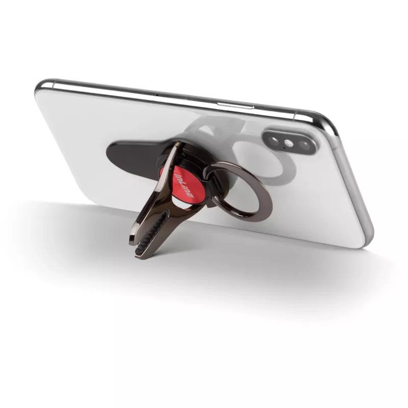InLine 3-w-1 uchwyt samochodowy, stojak i uchwyt na palec do smartfona, czerwony