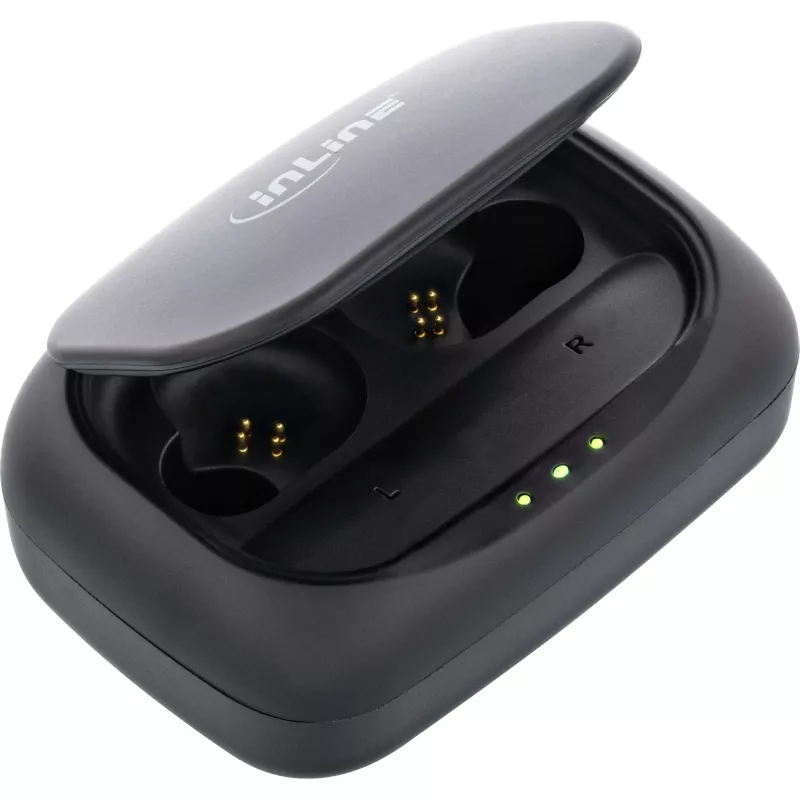 InLine PURE Air TWS, słuchawki douszne Bluetooth z etui ładującym Qi PowerBank
