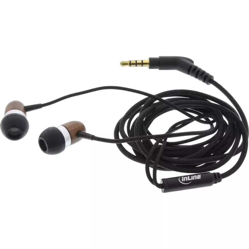 Słuchawki InLine woodin-ear słuchawki douszne