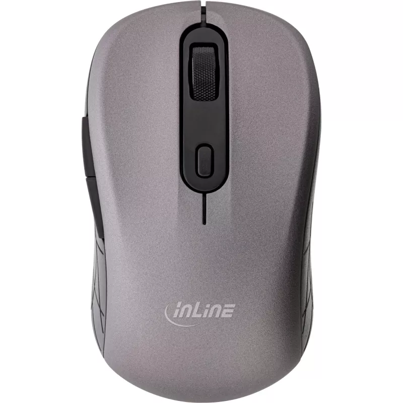 Mysz InLine 3-w-1, Bluetooth + 2x 2,4 GHz, 5 przycisków, optyczna, szaro-czarna