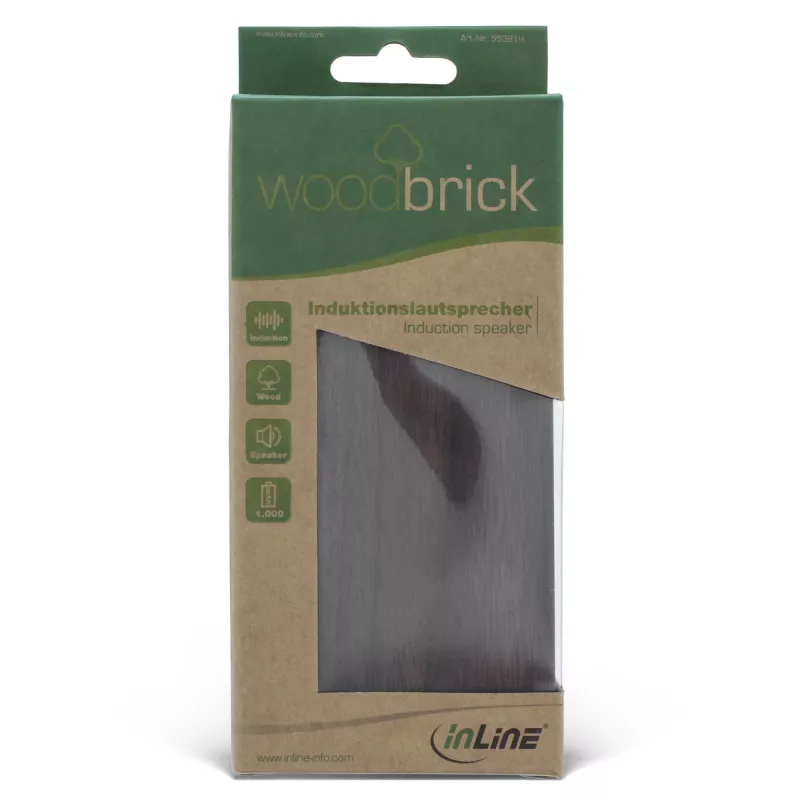 InLine woodbrick, głośnik indukcyjny w drewnianej obudowie