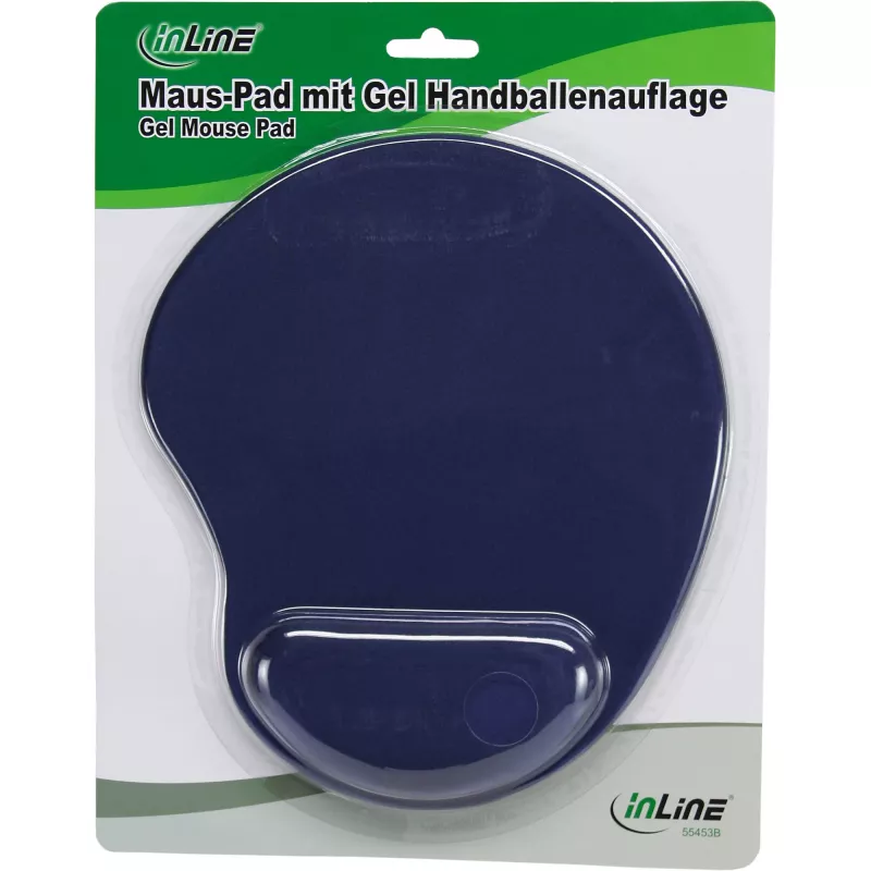 Podkładka pod mysz InLine, żelowa podpórka pod nadgarstek, 230x205x20mm, niebieska