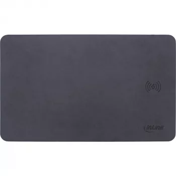 Podkładka pod mysz InLine, ładowanie bezprzewodowe, 370x225x7mm, czarna