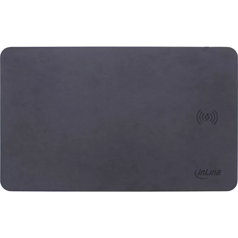 Podkładka pod mysz InLine, ładowanie bezprzewodowe, 370x225x7mm, czarna